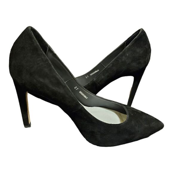 TOPSHOP "Glory" Black Suede 4" Heels - Size 37 / 6.5 - Picture 3 of 7